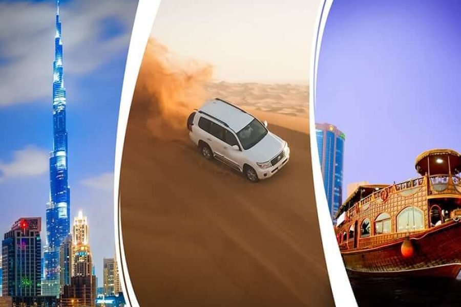 Dubai City Tour + Desert Safari + Dhow Cruise Dinner (Trio Offer)